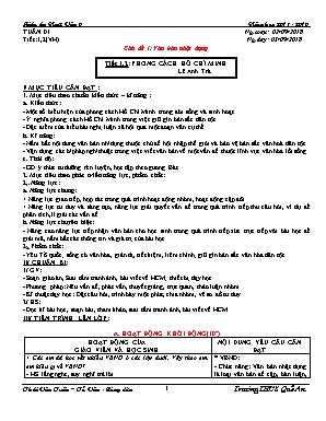 Giáo án Ngữ văn Lớp 6 - Tiết 1 đến 23 - Năm học 2019-2020 - Thái Văn Tuấn